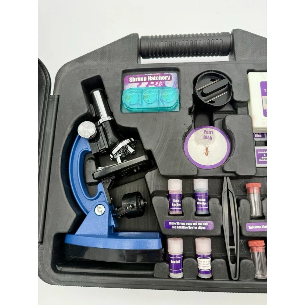 Explore One 900X Microscope Set 28pc STEM Science Kit w/ Case Slides Accessories